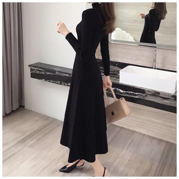 🌺 The Aryann Knit Fit & Flare Turtleneck Dress - Picture 4 of 7